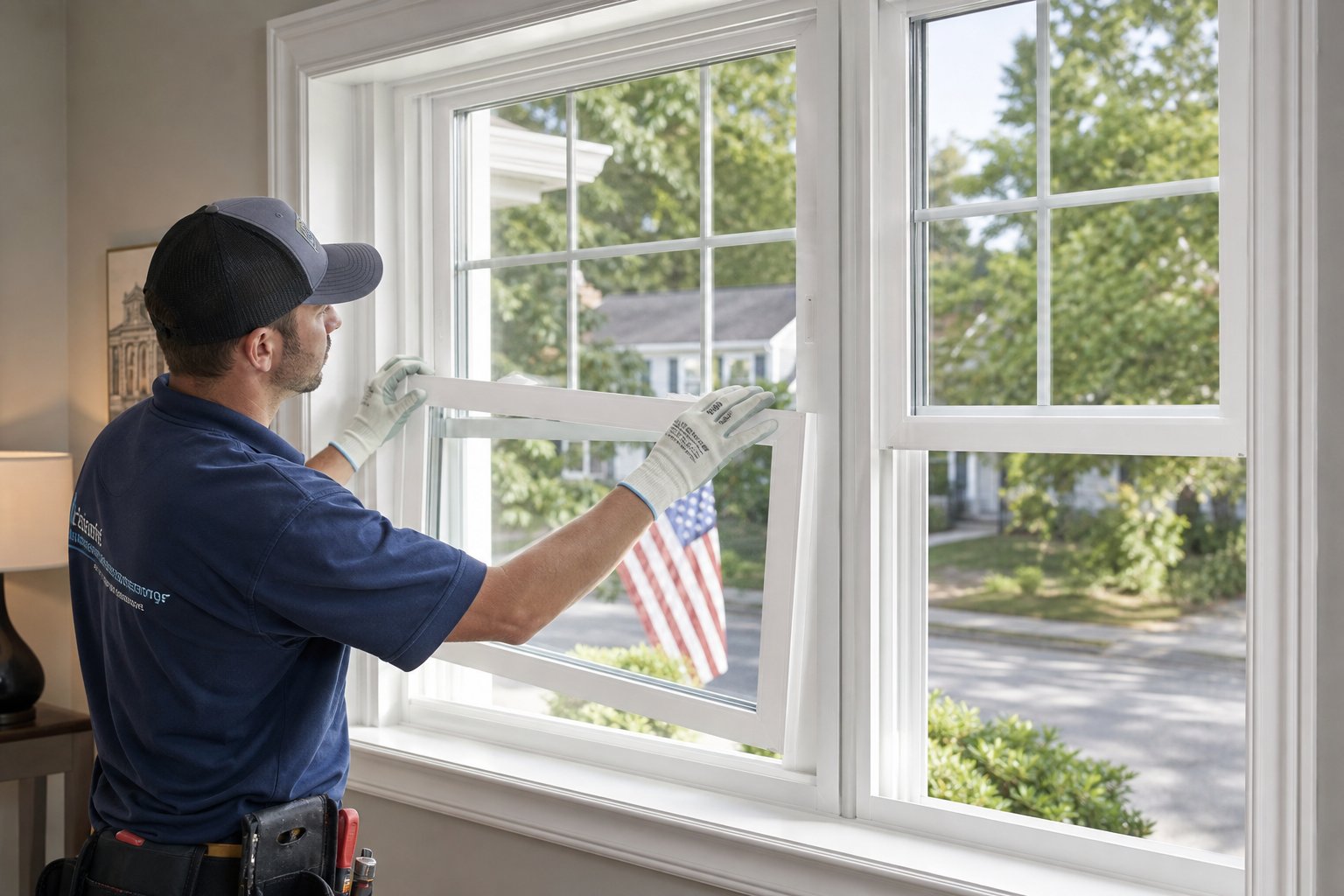 Windows replacement — installing energy efficient double pane window